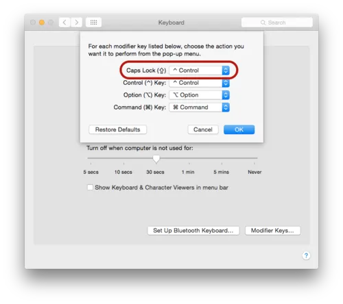 Remap Caps Lock to Ctrl on Mac OS X